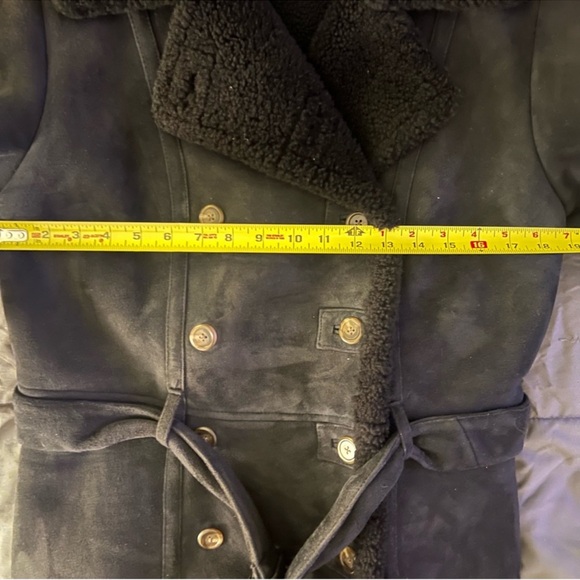 Ralph Lauren 100% Lamb Shearling Womens Black Coat Size Large - Picture 5 of 5